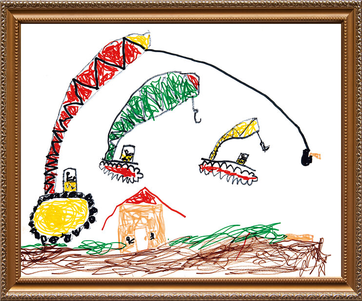 幼児の部「こうじげんばではたらきたい」