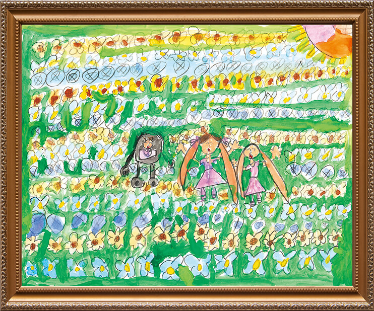 小学校低学年(1・2年生)の部「お花ばたけと三姉妹」