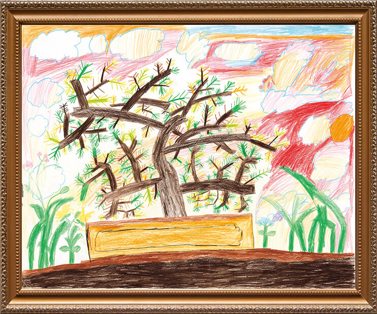 小学校高学年(5・6年生)の部「トショウのぼんさいと夕やけ」